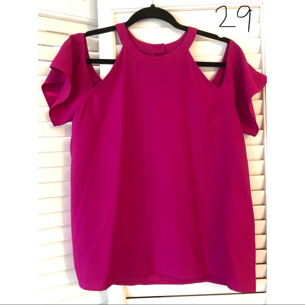 Pink Cold Shoulder top